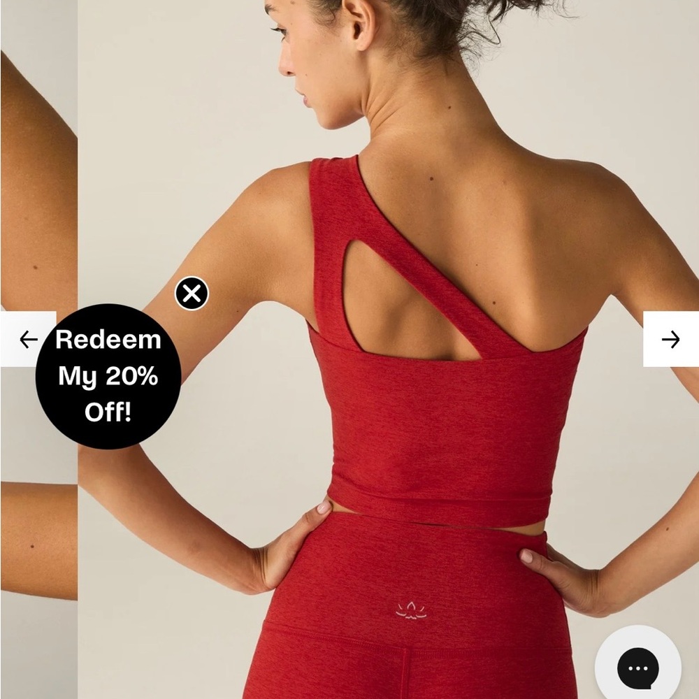 Beyond Yoga Asymmetrical Red Crop Tank